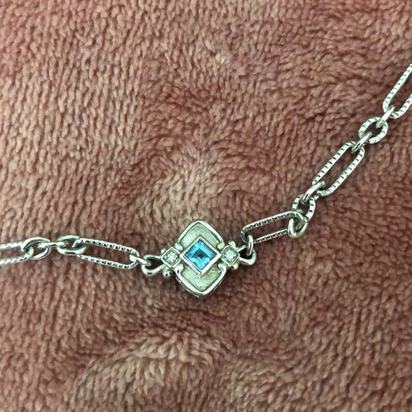 Sterling silver amethyst and blue topaz necklace - Picture 3 of 8